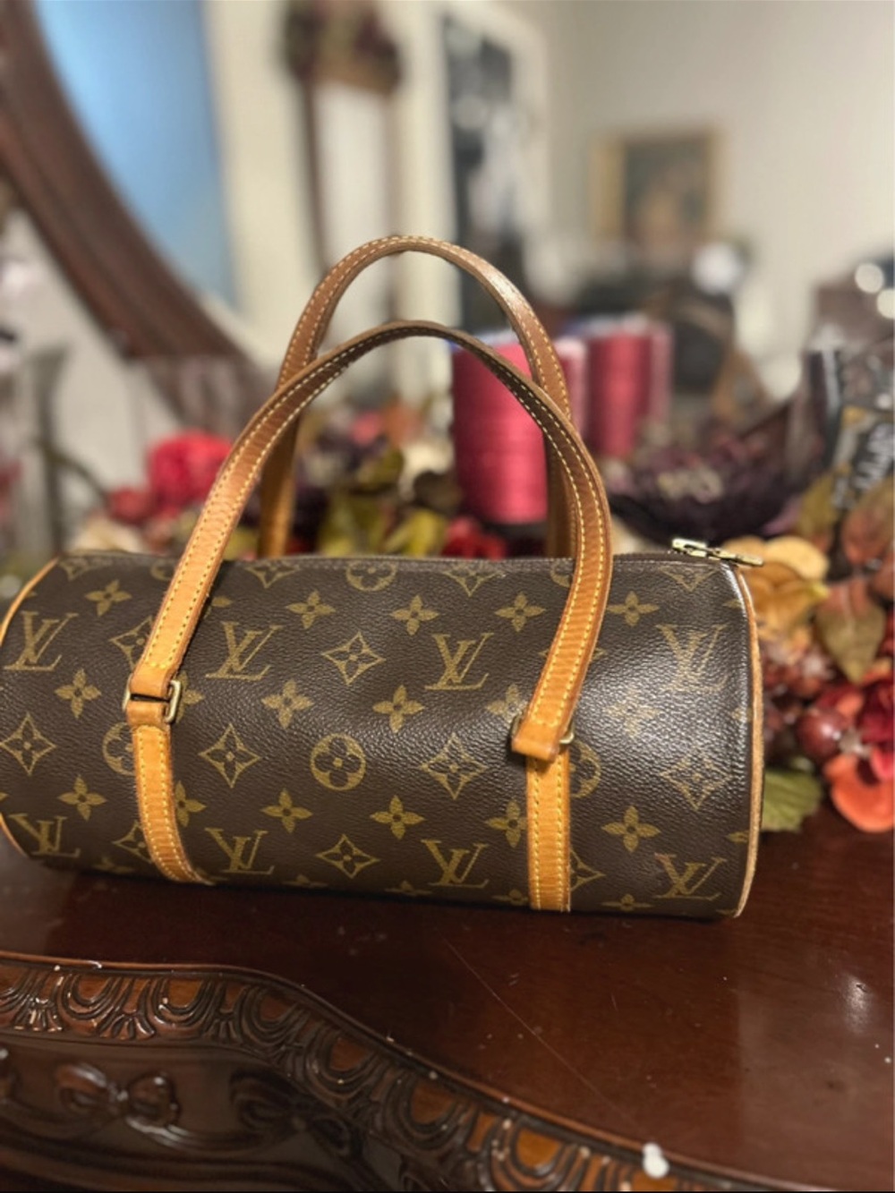 Louis Vuitton Brown Monogram medium Papillon Barrel Bag